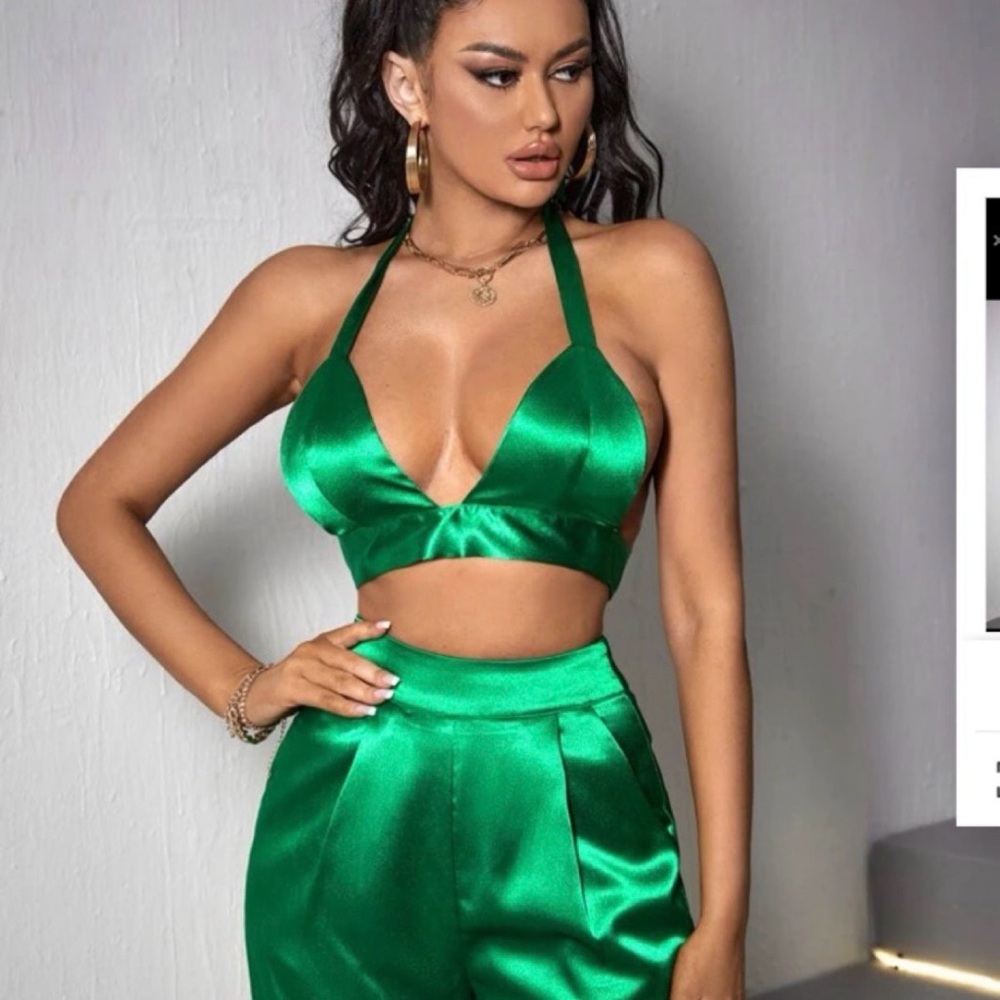 Satin Emerald Green Set